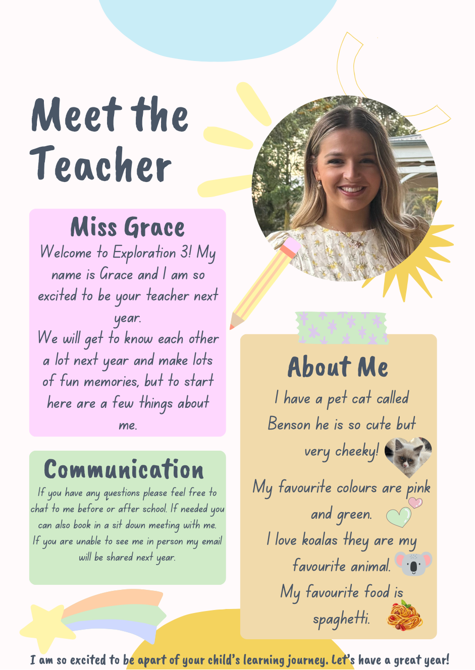 Meet the Teacher - Miss Grace - St Lawrence of Brindisi Catholic ...